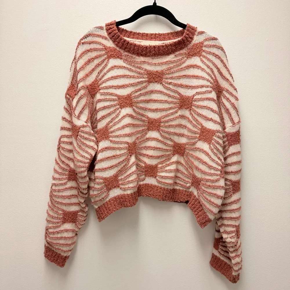 Illa Illa Marley Brown & Cream Patterned Sweater | Size Small